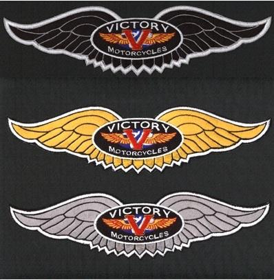 Victory motorcycle 11" black wing patch.new.unique