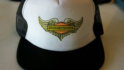 Vintage trucker mesh harley wings motorcycles baseball mesh cap old school