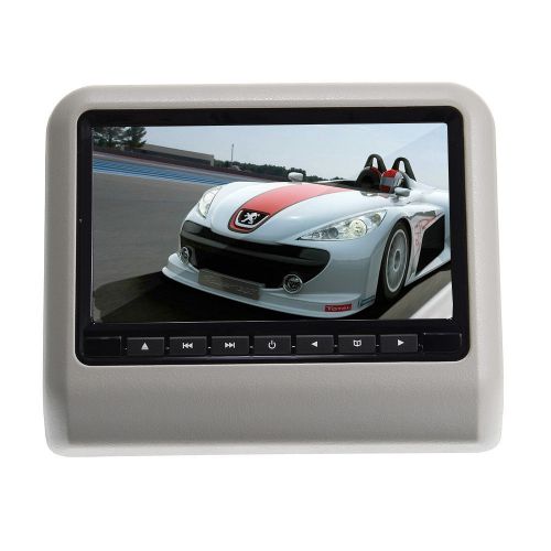 Find Gray Slim 9" Headrest Monitor Pillow Car DVD Player Digital Screen