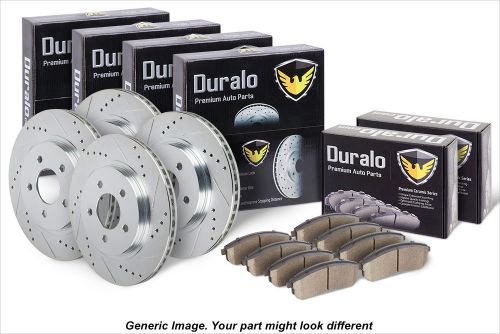 Front rear premium performance brake kit - ceramic pads slotted &amp; drilled rotors