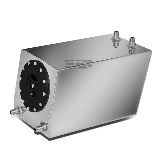 3 gallon lightweight polished aluminum race drift fuel cell tank+level sender