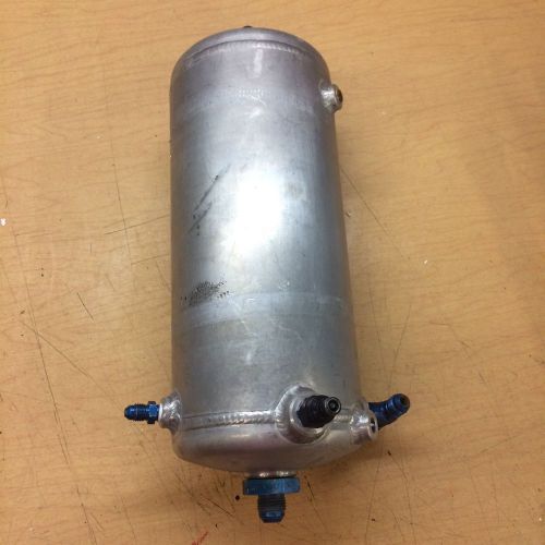Aluminum preasurized overflow tank with mulitply fitting nascar arca racing