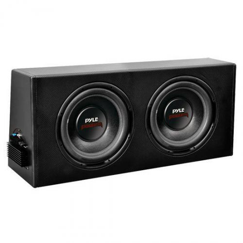 New pyle plpr212a dual 12'' slim design powered enclosure system