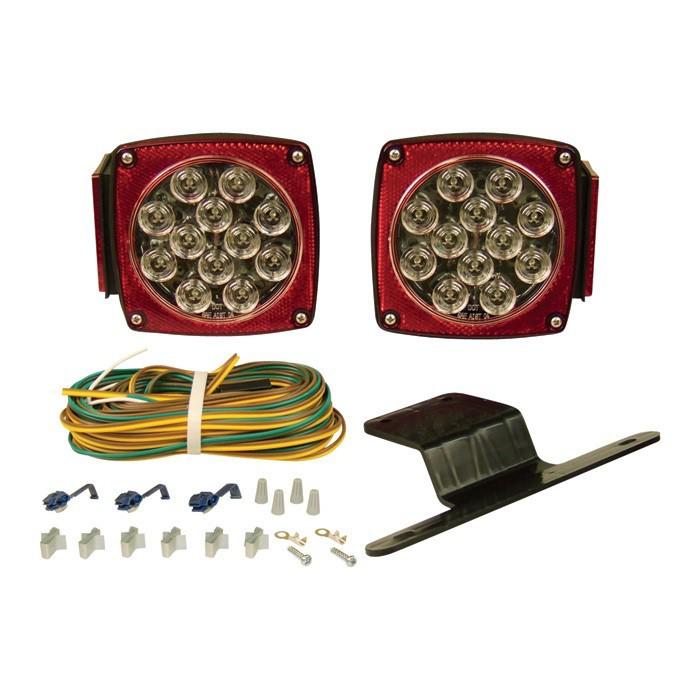 Led boat trailer utility enclosed tail light kit submersible w/ side led markers
