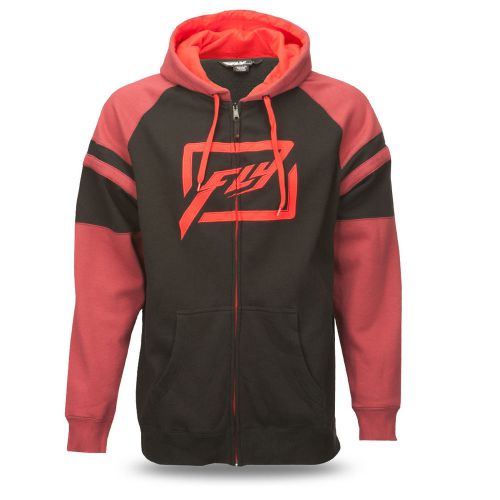 Fly racing threshold mens zip up hoody black/burgundy