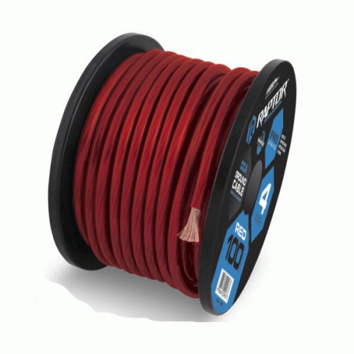 Raptor r44-100r high performance red mid series 100-foot roll 4 awg power cable