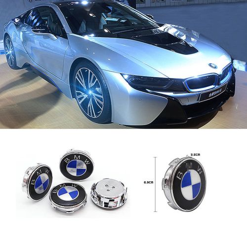 4x car auto cover hood led emblem badge wheel center hub caps for bmw blue light