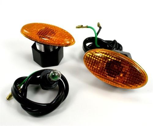 Large oval slim motorcycle fairing smoked signals indicators