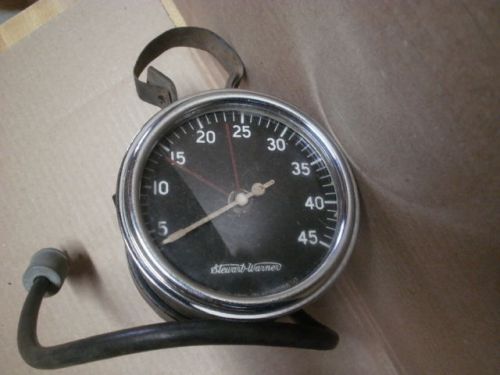 Vintage - stewart warner #416205 curved glass 3 1/4"  tachometer tac gauge