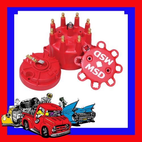 Msd 84315 red cap/rotor with plug wire girdle kit for pro billet v8 distributors