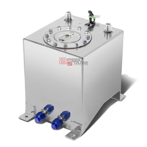 2.5 gallon/9.5l race polish aluminum gas fuel cell tank+level sender 8x8.25x10"