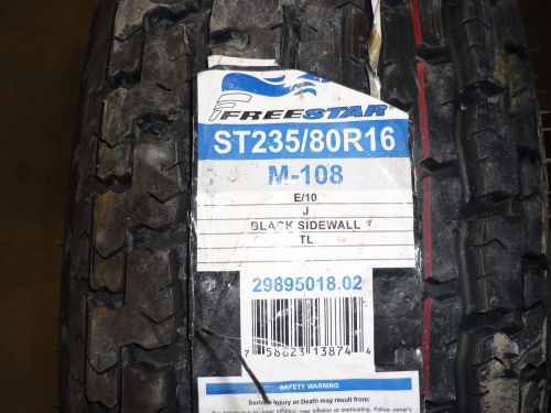 New!!! trailer tire/wheel assembly, 235/80r16 freestar tire on white mod wheel