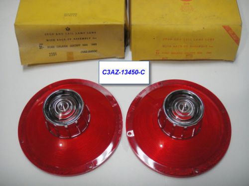 1963 ford galaxie new tail lighttailight stop brake backup lamp lens lenses pair