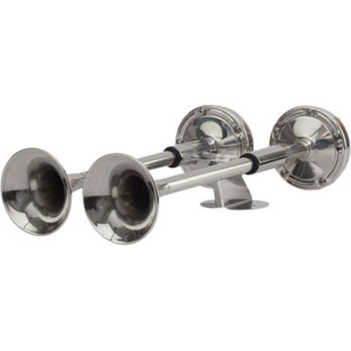 Boat marine compact twin trumpet horn 12 volt 16" 7 amp 110 db