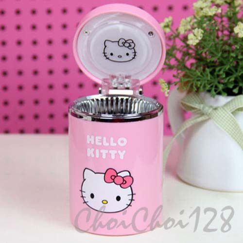 New hello kitty pink ashtray with led light car accessories ht32