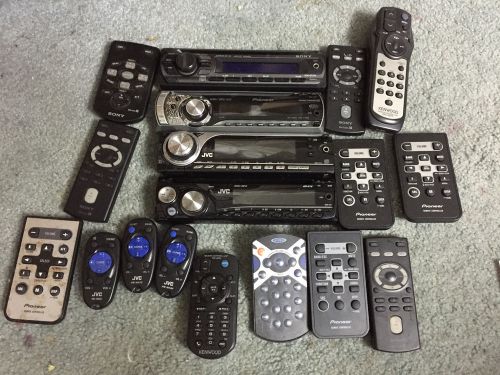 Lot of 4 radio face plates jvc sony pionneer plus 14 remotes no reserve!!!