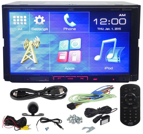 Jvc kw-v51bt 7&#034; dvd/usb/iphone/bluetooth radio+iphone hdmi cable+backup camera