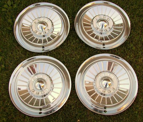Set of 4  1957 ford hubcaps 14&#034; skyliner fairlane original