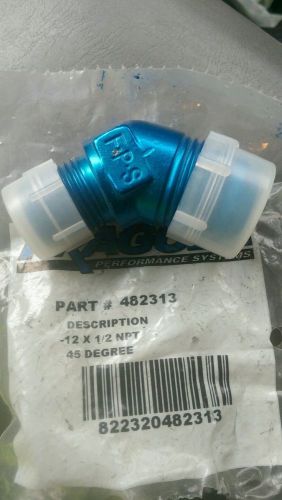 Fragola 482313 alum 45 degree an to npt pipe thread adapter -12 an 1/2" blue