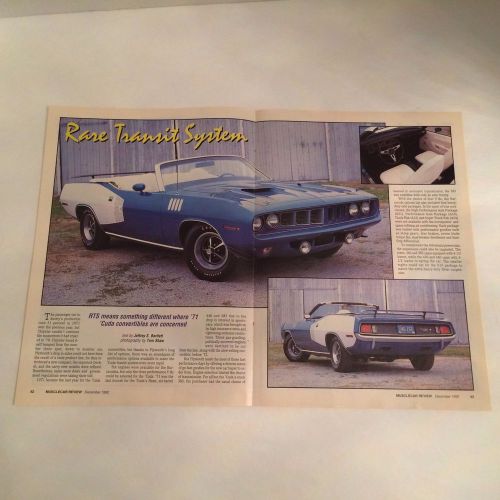 Muscle car review 1971 cuda convertible pullout article