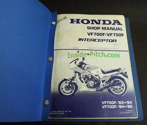 1983-85 official original oem honda shop manual interceptor vf700f/vf750f pdf cd