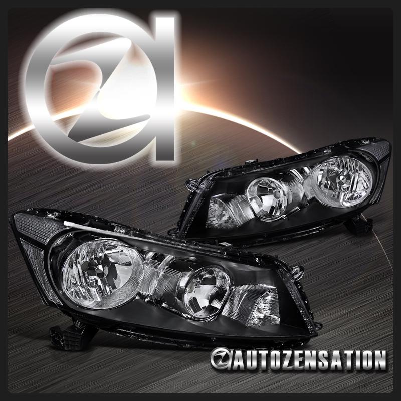 Find 0812 Honda Accord 4Dr Sedan Black Crystal Headlights in