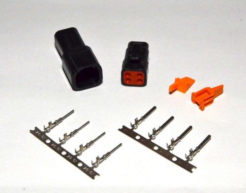 Deutsch dtm 4-pin genuine black connector kit 20awg stamped contacts, from usa