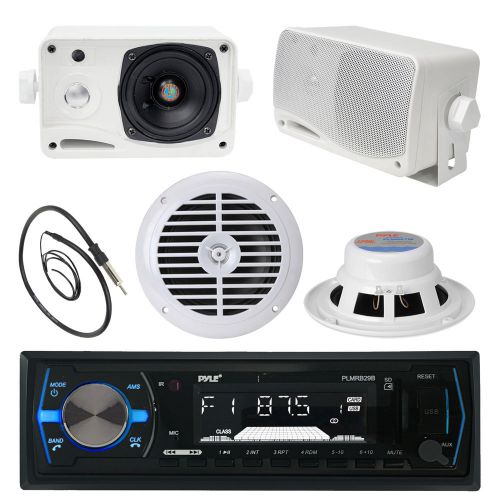 Plmrb29b usb aux black radio, 3.5&#034; box speakers, 6.5&#034; speakers, 400w amp,antenna