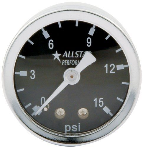 Allstar performance all80200 0-15 psi 1-1/2&#034; glycerine filled shockproof