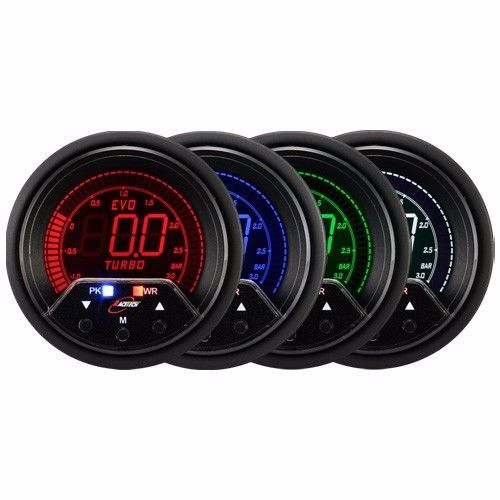 60mm digital premium evo gauge boost turbo meter smoke led 3 bar face