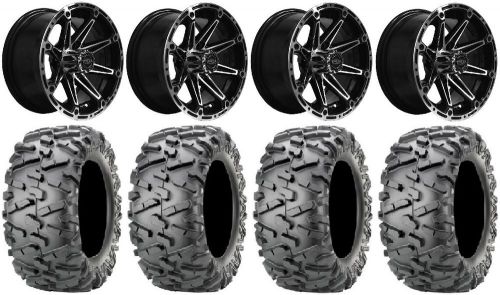 Madjax element mch wheels 12" (3+4) 23x10-12 bighorn 2.0 tires ez-go &amp; club car