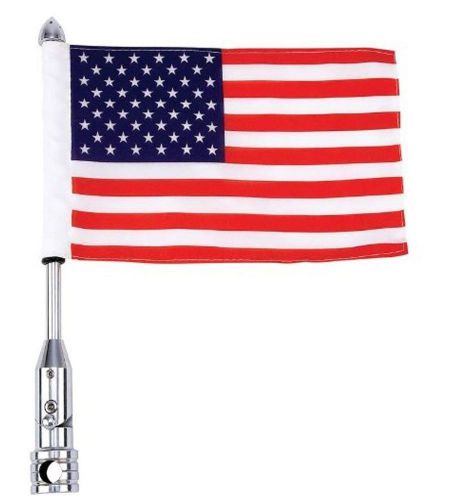 Motorcycle flagpole mount with usa flag free shipping