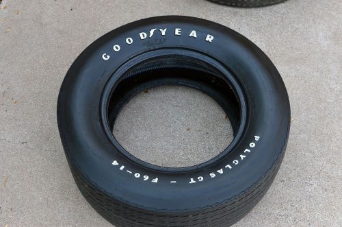 Goodyear polyglas gt tires vintage pair (2) f60-14 f60 14 bias ply white letter