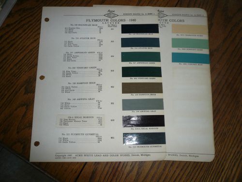 1940 plymouth acme color chip paint sample