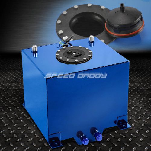 5 gallon blue coated aluminum racing/drifting fuel cell gas tank+level sender