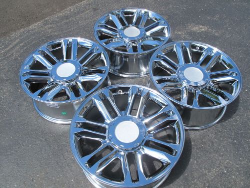 22&#034; cadillac escalade platinum style chrome wheels 5358 with chrome center caps