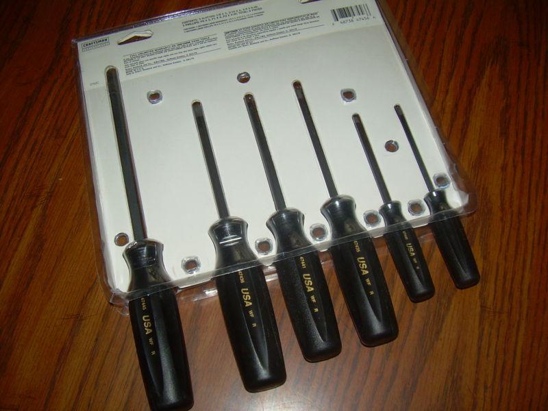 Find NOS CRAFTSMAN PROFESSIONAL 6PCS BLACK HANDLE SCREWDRIVERS SET in