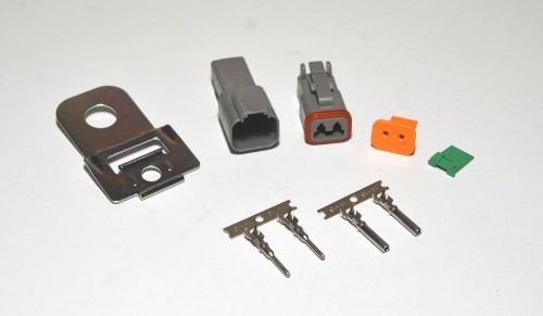 Deutsch dt 2-pin connector kit 14-16awg stamp contacts &amp; steel 08 side clip