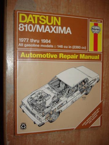 1977-1984 nissan datsun maxima 810 service manual shop book repair 83 82 81 80