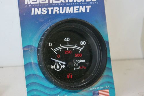 New teleflex 0-80 psi oil pressure gauge 53214p 2-1/16" round gauge black boat