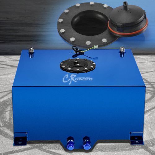 15.5 gallon blue coated aluminum racing/drift fuel cell gas tank+level sender