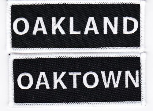 Oakland oaktown 1.5x4 sew/iron on patch embroidered oakland raiders a's biker