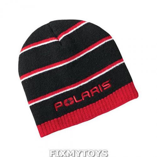 Oem polaris women&#039;s black timberline stripe snowmobile snow winter beanie hat