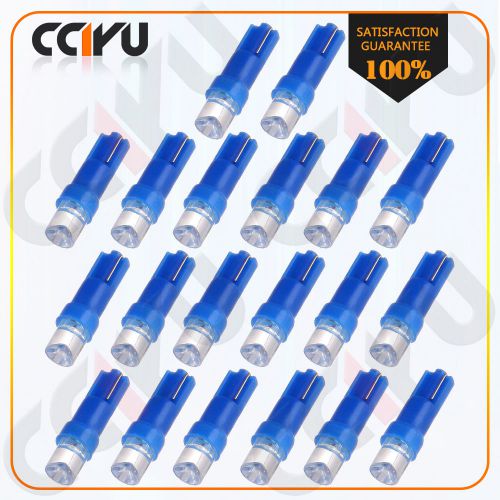 20pcs t5 57 37 73 74 instrument cluster panel gauge dash led bulbs light blue
