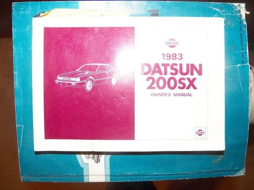 1983 datsun 200sx owner&#039;s manual  free shipping