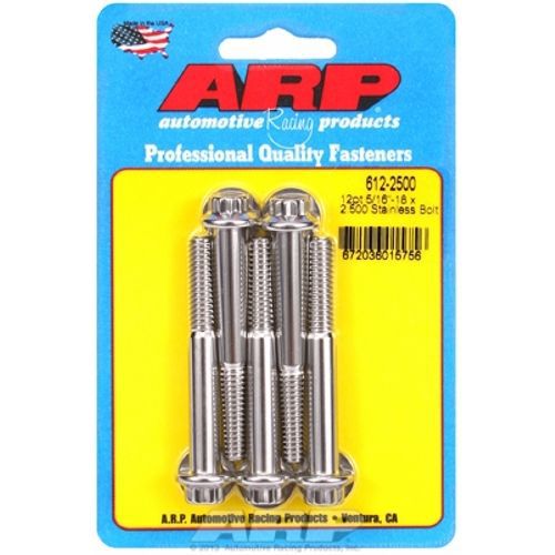 Arp 612-2500 sae bolt kit, stainless steel, 5/16"-18, 2.500"uhl