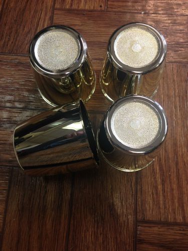 New 4 rv camper trailer center caps gold plastic 3.25 in diameter 3 in length