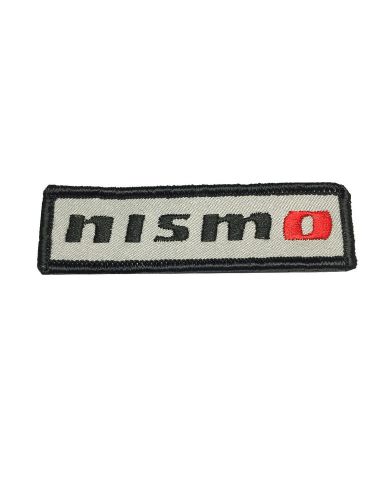 Nissan nismo 3.5&#034; x 1&#034; velcro tactical morale patch-gray with red &#034;o&#034;