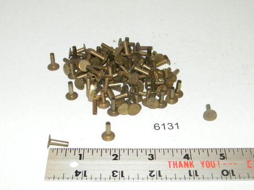 5-8 vintage tubular brass brake clutch rivets qty 100 7/16 head diameter