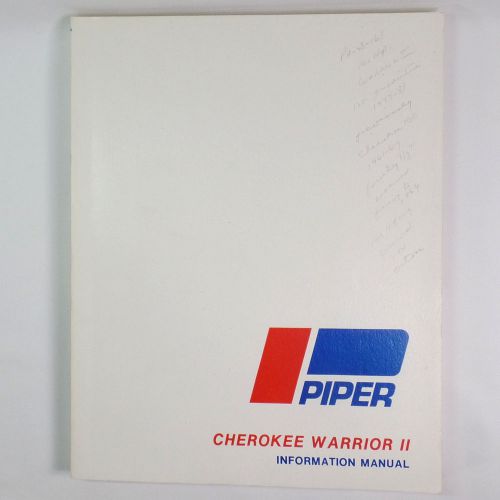 Piper cherokee warrior ii information manual handbook 761 649 vintage 1976